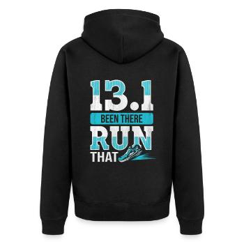 13.1 Been There Run That - Coureur de semi-marathon - Veste à capuche bio Premium Unisexe - noir - Dos - Nico (187cm)