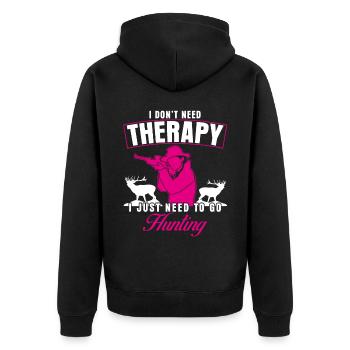 Hunter Hunting Deer Hunting Hunter - Unisex Premium Organic Zip Hoodie - black - Back - Nico (187cm)