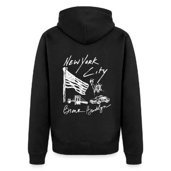 NY NEW YORK CITY USA DRAPEAU AMERIQUE - Veste à capuche bio Premium Unisexe - noir - Dos - Nico (187cm)