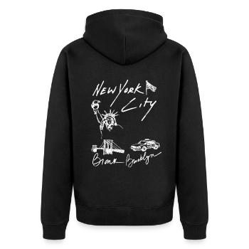 NY NEW YORK CITY USA STATUE LIBERTÉ AMERIQUE - Veste à capuche bio Premium Unisexe - noir - Dos - Nico (187cm)