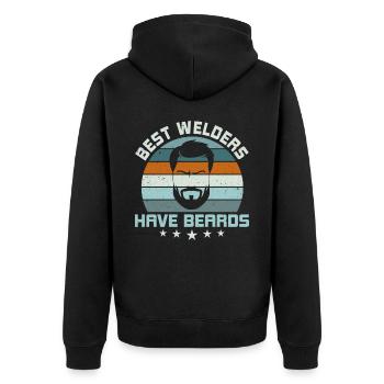 Funny Welder Welder Gift - Unisex Premium Organic Zip Hoodie - black - Back - Nico (187cm)