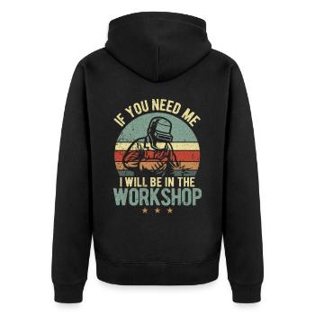 Funny Welder Welding Retro Gift - Unisex Premium Organic Zip Hoodie - black - Back - Nico (187cm)