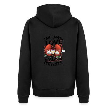 Kann die Liebe zu meinen Dialysepatienten nicht verbergen - - Unisex Premium Bio Zip Hoodie - Schwarz - Hinten - Nico (187cm)