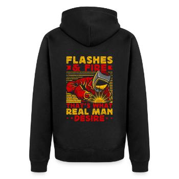 Funny Welder Welder Gift - Unisex Premium Organic Zip Hoodie - black - Back - Nico (187cm)