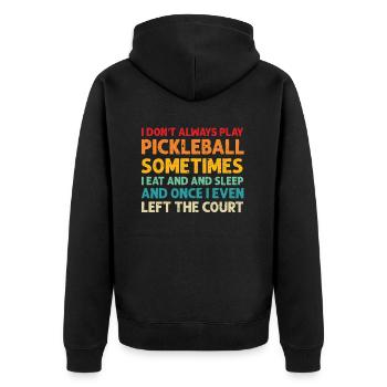 Amateurs de pickleball Drôle de pickleball - Veste à capuche bio Premium Unisexe - noir - Dos - Nico (187cm)