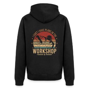Funny Welder Welding Retro Gift - Unisex Premium Organic Zip Hoodie - black - Back - Nico (187cm)
