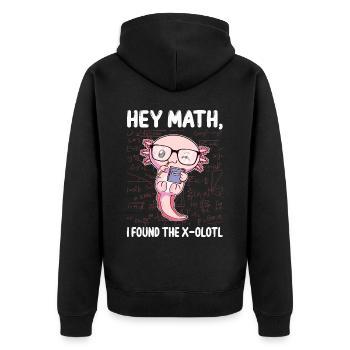 Drôle Math Axolotl Math Cadeau - Veste à capuche bio Premium Unisexe - noir - Dos - Nico (187cm)