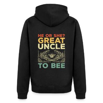 He Or She Great Uncle To Bee Great Uncle - Unisex Premium Organic Zip Hoodie - black - Back - Nico (187cm)