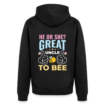 He Or She Great Uncle To Bee Great Uncle - Unisex Premium Organic Zip Hoodie - black - Back - Nico (187cm)