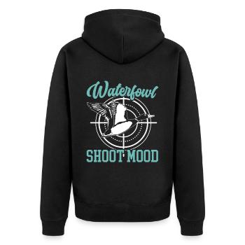 Waterfowl Shoot Mood Duck Hunting Animal Hunter - Unisex Premium Organic Zip Hoodie - black - Back - Nico (187cm)