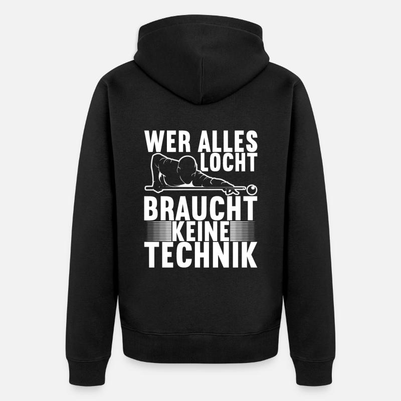Pool Billard - Unisex Premium Bio Zip Hoodie - Schwarz