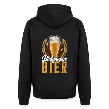 Bierbrauen Bierbrauer - Unisex Premium Bio Zip Hoodie - Schwarz - Hinten - Nico (187cm)