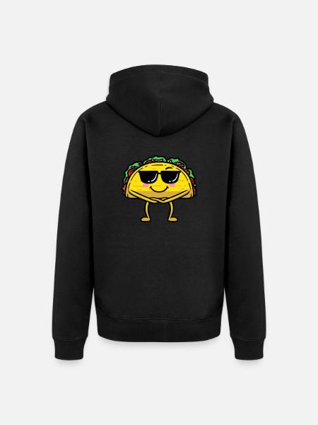 Taco Emoticon Sunglasses - Unisex Premium Organic Zip Hoodie - black