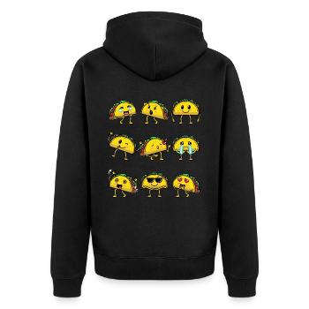Taco Emoticon Cuisine mexicaine - Veste à capuche bio Premium Unisexe - noir - Dos - Nico (187cm)