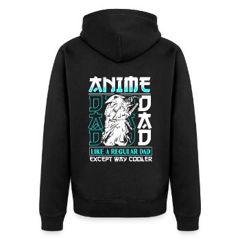 Anime Papa Père Otaku - Veste à capuche bio Premium Unisexe - noir - Dos - Nico (187cm)