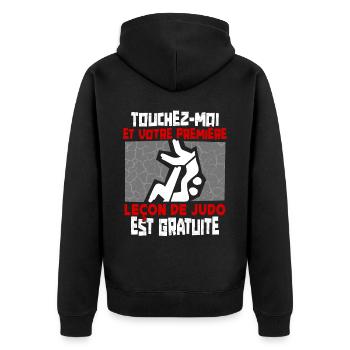 Judo Humour - Veste à capuche bio Premium Unisexe - noir - Dos - Nico (187cm)