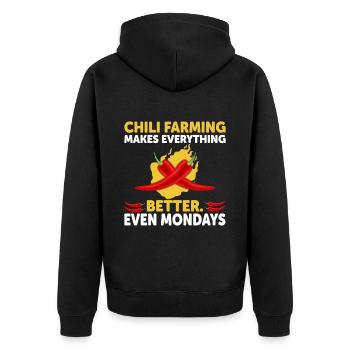L’agriculture chilienne rend tout meilleur - Veste à capuche bio Premium Unisexe - noir - Dos - Nico (187cm)