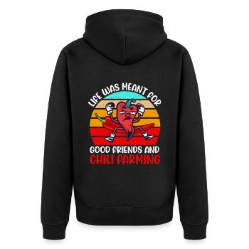 La vie était destinée à la culture du chili - Veste à capuche bio Premium Unisexe - noir - Dos - Nico (187cm)