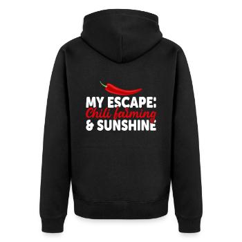 Mon évasion : l’agriculture chilienne et le soleil - Veste à capuche bio Premium Unisexe - noir - Dos - Nico (187cm)