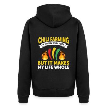 Chili Farming Is Not My Whole Life - Unisex Premium Organic Zip Hoodie - black - Back - Nico (187cm)