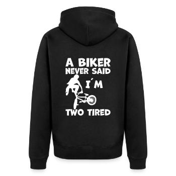 Les motards BMX qui aiment montrer leurs astuces - Veste à capuche bio Premium Unisexe - noir - Dos - Nico (187cm)