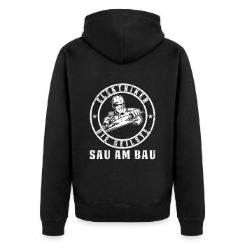 Handwerker Berufe Elektroniker Elektriker - Unisex Premium Bio Zip Hoodie - Schwarz - Hinten - Nico (187cm)