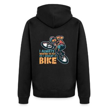 Les motards BMX qui aiment montrer leurs astuces - Veste à capuche bio Premium Unisexe - noir - Dos - Nico (187cm)