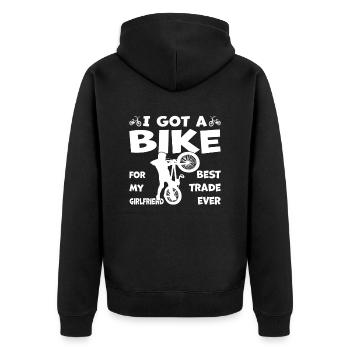 Les motards BMX qui aiment montrer leurs astuces - Veste à capuche bio Premium Unisexe - noir - Dos - Nico (187cm)