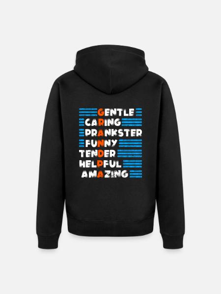 Großvater-qualitäts-entwurf Für Großvater - Unisex Premium Bio Zip Hoodie - Schwarz