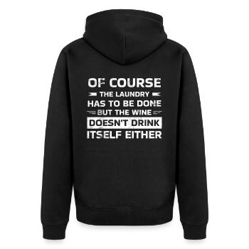 Design amateur de vin-fan-boire Pour les épurateurs - Veste à capuche bio Premium Unisexe - noir - Dos - Nico (187cm)