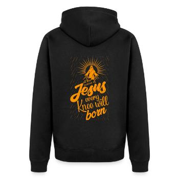 Par le nom de Jésus, tous les genoux se plieront - Veste à capuche bio Premium Unisexe - noir - Dos - Nico (187cm)
