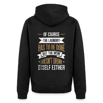 Design amateur de vin-fan-boire Pour les épurateurs - Veste à capuche bio Premium Unisexe - noir - Dos - Nico (187cm)