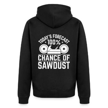Die Heutige Prognose 100% Wahrscheinlichkeit Von - Unisex Premium Bio Zip Hoodie - Schwarz - Hinten - Nico (187cm)