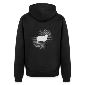 Sheep - Unisex Premium Organic Zip Hoodie - black - Back - Nico (187cm)