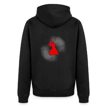 Aikido - Unisex Premium Organic Zip Hoodie - black - Back - Nico (187cm)