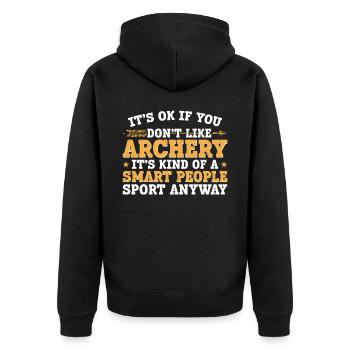 Archery Bow Archer It's Ok If You - Unisex Premium Bio Zip Hoodie - Schwarz - Hinten - Nico (187cm)