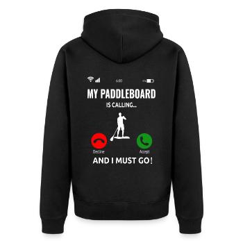Stand Up Paddling Paddleboard Surfer Gift - Unisex Premium Organic Zip Hoodie - black - Back - Nico (187cm)