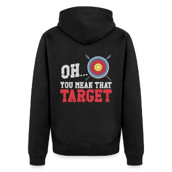Archery Bow Archer Vintage Target - Veste à capuche bio Premium Unisexe - noir - Dos - Nico (187cm)