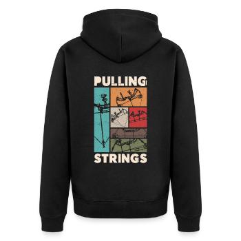 Archery Bow Archer Vintage Retro - Unisex Premium Organic Zip Hoodie - black - Back - Nico (187cm)