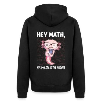Drôle Math Axolotl Math Cadeau - Veste à capuche bio Premium Unisexe - noir - Dos - Nico (187cm)
