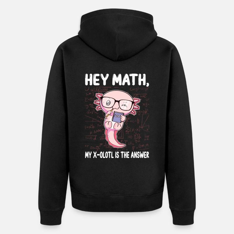 Funny Math Axolotl Math Gift - Unisex Premium Organic Zip Hoodie - black