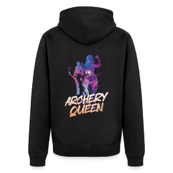 Archery Bow Archer Girl Stars - Unisex Premium Organic Zip Hoodie - black - Back - Nico (187cm)