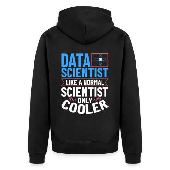 Datenwissenschaftler Data Science Wissenschaft - Unisex Premium Bio Zip Hoodie - Schwarz - Hinten - Nico (187cm)