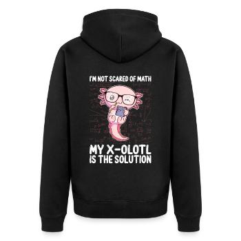 Drôles Mathématiques Kawaii Axolotl Mathématiques Gesch - Veste à capuche bio Premium Unisexe - noir - Dos - Nico (187cm)
