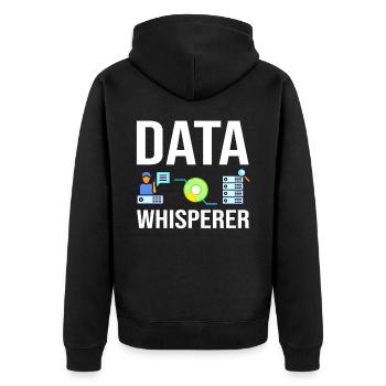 Datenwissenschaftler Data Science Wissenschaft - Unisex Premium Bio Zip Hoodie - Schwarz - Hinten - Nico (187cm)