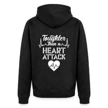 Härter Als Ein Herzinfarkt Herzanfall Herzattacke - Unisex Premium Bio Zip Hoodie - Schwarz - Hinten - Nico (187cm)