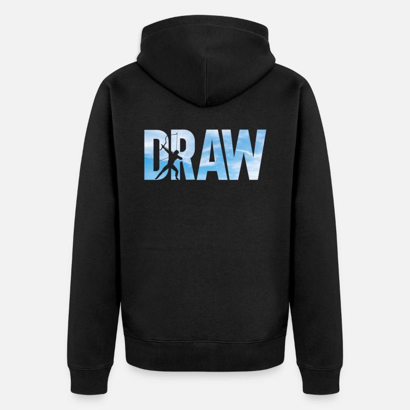 Tir à l’arc Archer Draw - Veste à capuche bio Premium Unisexe - noir