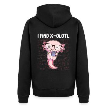 Drôles Mathématiques Kawaii Axolotl Mathématiques Gesch - Veste à capuche bio Premium Unisexe - noir - Dos - Nico (187cm)