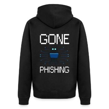 Ethical Hacker Sicherheit Computer Hacking - Unisex Premium Bio Zip Hoodie - Schwarz - Hinten - Nico (187cm)