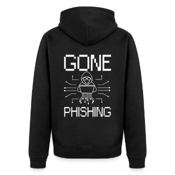 Ethical Hacker Sicherheit Computer Hacking - Unisex Premium Bio Zip Hoodie - Schwarz - Hinten - Nico (187cm)